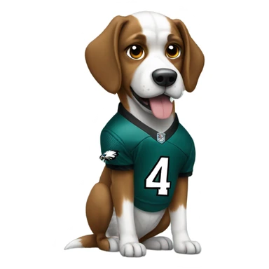 Dog with eagles jersey sticker