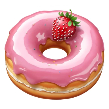 donut with strawberry glaze  sticker