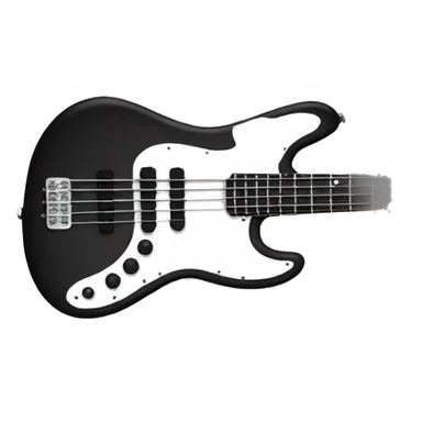 Bass guitar black and white sticker