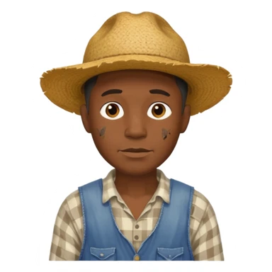 china africa man, farmer, tattered sticker