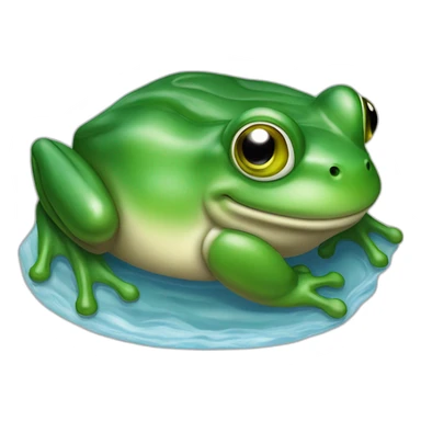 Grenouille sur un nenufare dans l'eau sticker