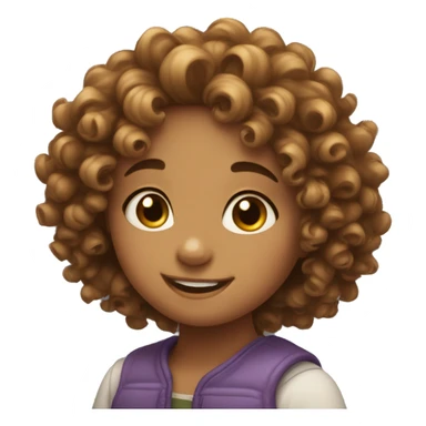 Cute Curly girl is very happy  sticker