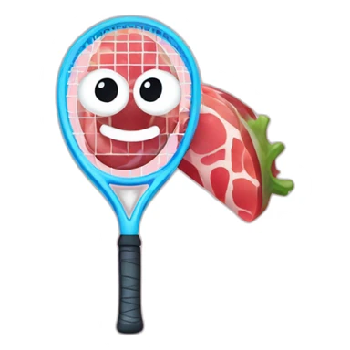Kawaii jamon with tennis racket sticker