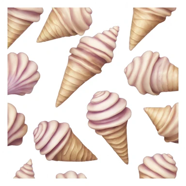 Lilac cone shaped sea shell sticker