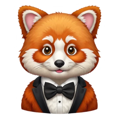 red panda with bow tie sticker