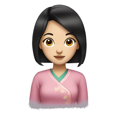 chinese girl with black hair sticker