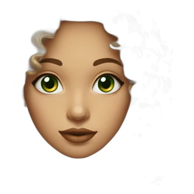 Young woman, 31 years old, green eyes, curly, Big lips sticker
