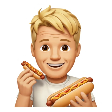 gordon ramsay eat hotdog, happy smile sticker