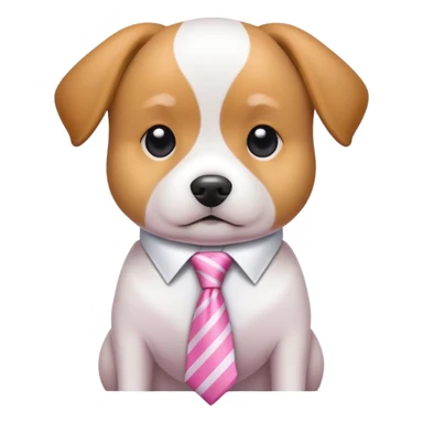 A dog with one tie to color white and pink sticker