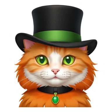 cat wearing a black top hat sticker