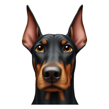 Doberman with floppy ears  sticker