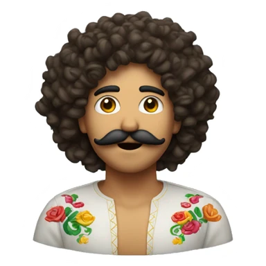 A Mexican with curly hair and a mustache blowing me a kiss sticker
