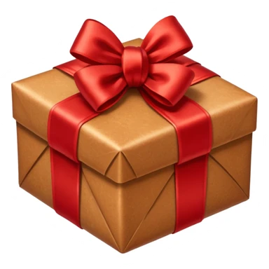 christmas gift with cinnamon sugar color and red bow sticker