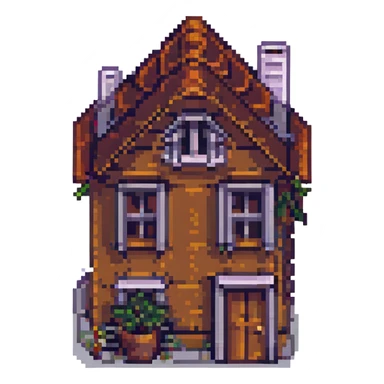 a white posh victorian house, pixel art style, charming and upscale sticker
