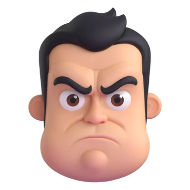 Grumpy bitter person scowling with furrowed brows sticker