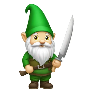 a gnome with a green knife  sticker