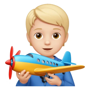 child playing with plane sticker