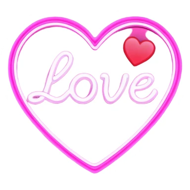 glowing pink neon sign that says "i Love u " in cursive. With a heart sticker