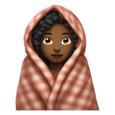 Black girl cozy in a blanket  sticker