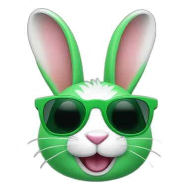 green rabbit winking sunglasses sticker