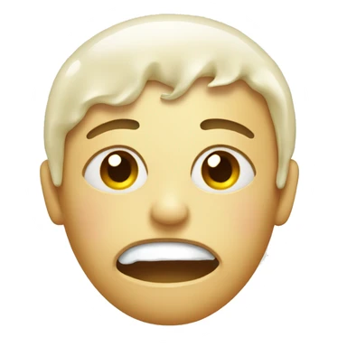 Sweating face with cream on it sticker