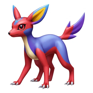  Cute Shiny Exotic Colorful Guilmon-Latias-Koraidon-Umbreon-Fakémon-hybrid-creature (full body)  sticker
