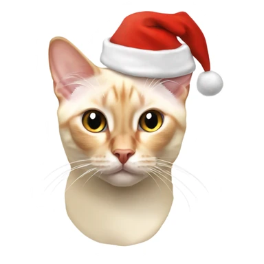 Flame point Siamese with a Santa hat on sticker