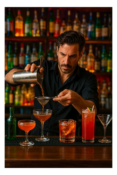 bartender mixing drinks sticker