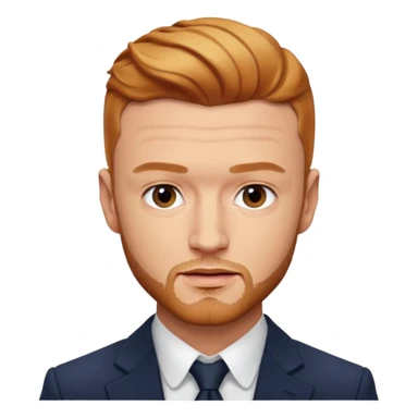 Justin Timberlake with reddish blonde hair sticker