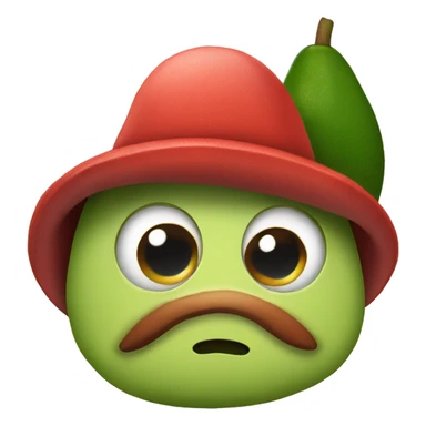 Avocado with eyes and red hat cute  sticker