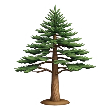 generate realistic detailed pine tree in 3d style sticker