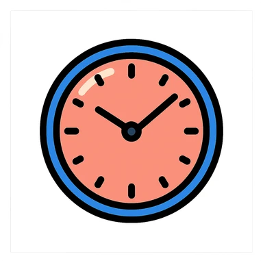 clock icon emoji, clear outlines, strong shadows and highlights, psychology and psychosomatics theme sticker