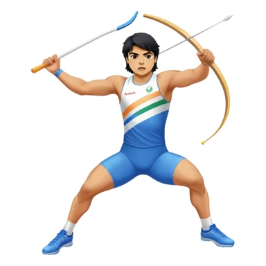 Neeraj Chopra throwing javelin, Indian Olympic gold medalist athlete in action sticker