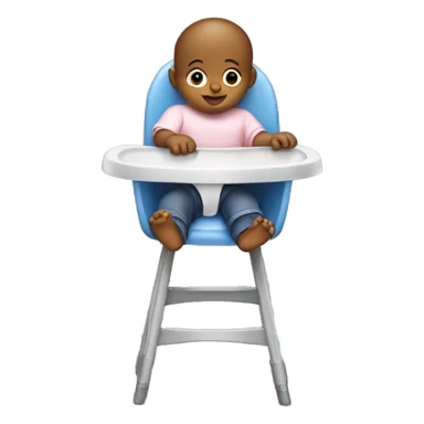Baby sitting on high chair sticker