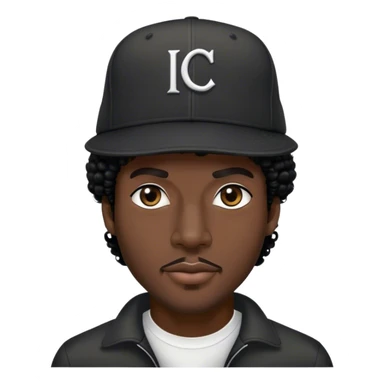 Black man, Compton hat, Black jheri curl sticker