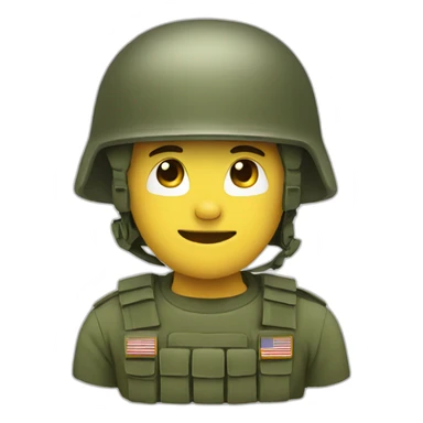 Emoji with military helmet sticker