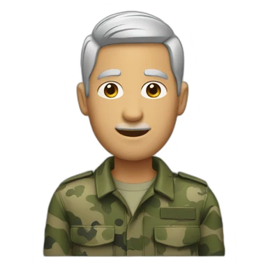 man with short gray hair dressed in camouflage sticker