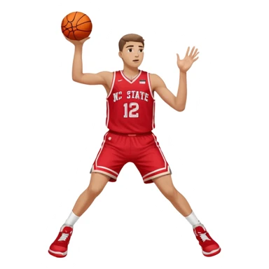 White Nc state basketball player shooting a three sticker