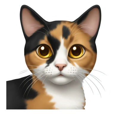calico girl cat small nose sticker