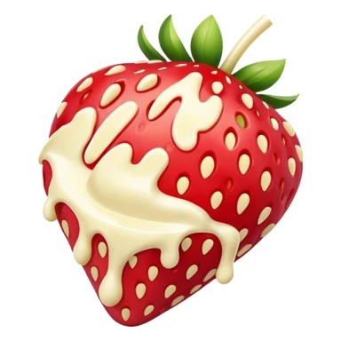 Strawberry with melted white chocolate and more white chocolate  sticker