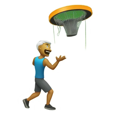 Man throwing disc golf at disc golf basket sticker