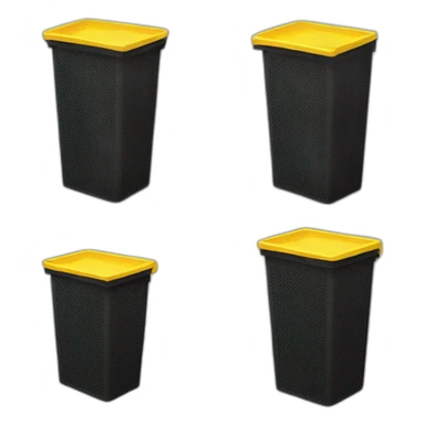 black mesh metal dustbin filled with yellow papers sticker