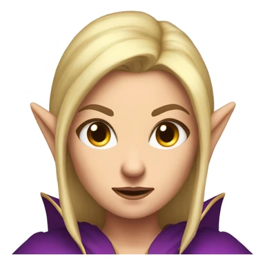 Noble female Elf with Elf ears and blonde hair and purple robes angry sticker
