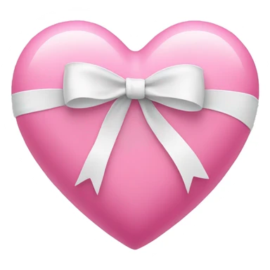 pink heart with white bows surrounding sticker