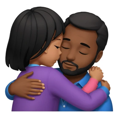 Silueta de Abrazo de apoyo de ae e hija sticker