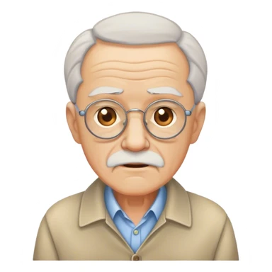 stylish old man portrait sticker