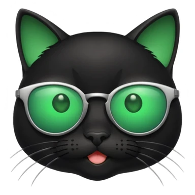black cat wearing sunglasses, winking sticker