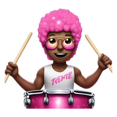 Pink glitter drummer  sticker