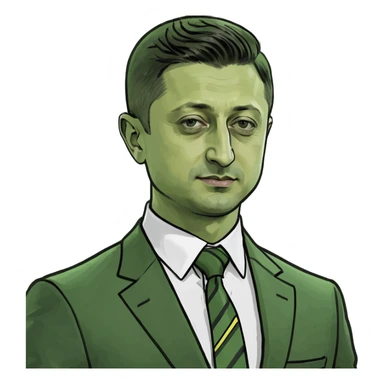 Emoji of Vladimir Zelensky waist-length, arms and shoulders within frame sticker