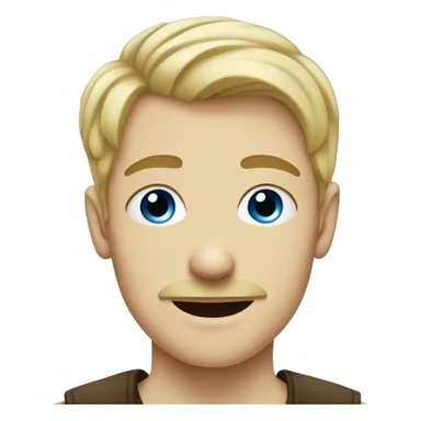 blonde blue eyed teenage boy with brown moustache  sticker